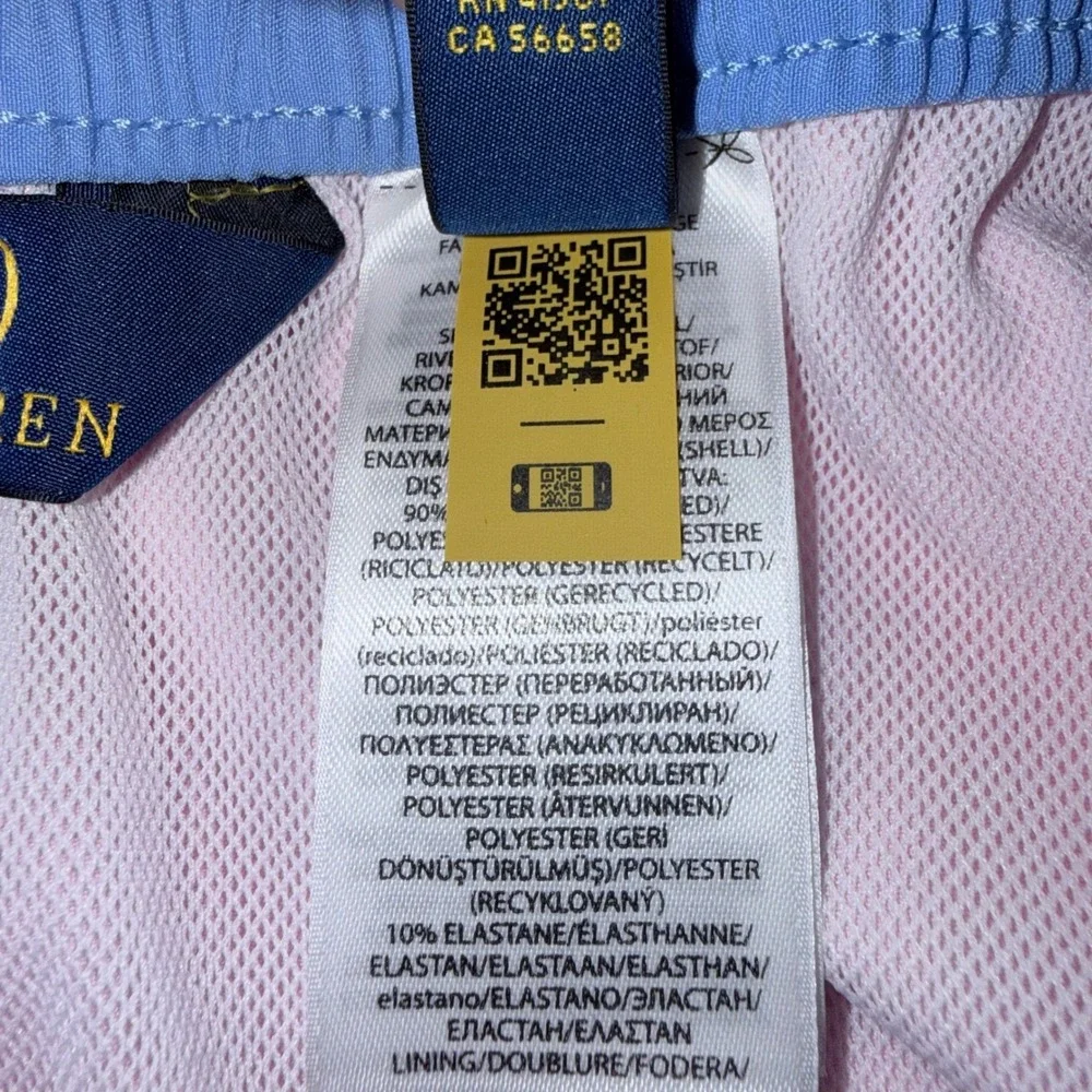 Polo Ralph‎ Lauren Mens 3XLT Pastel Pink Swim Trunks Board Shorts Blue Pony NWT